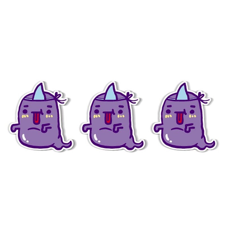 1212 funny design funny everywhere stickers waterproof stickers - greedy fat ghosts - Stickers - Waterproof Material Purple