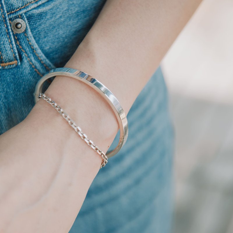 Quietly - sterling silver bracelet - Bracelets - Sterling Silver Silver