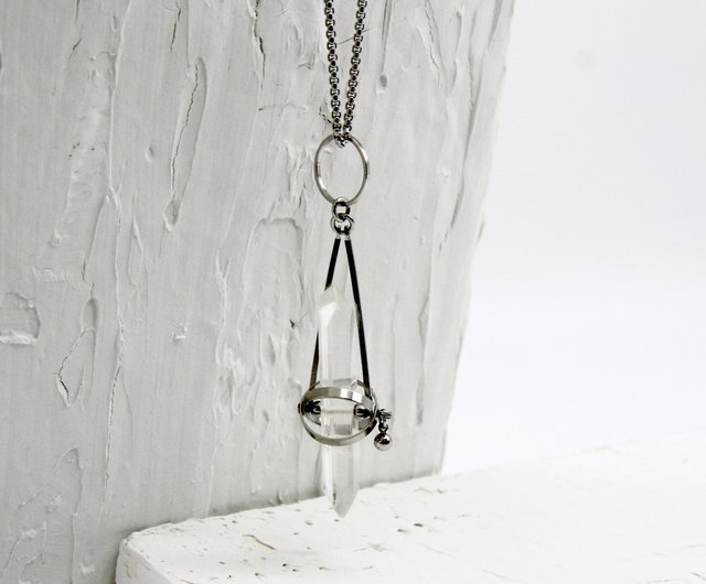 Crystal hot sale pendulum necklace