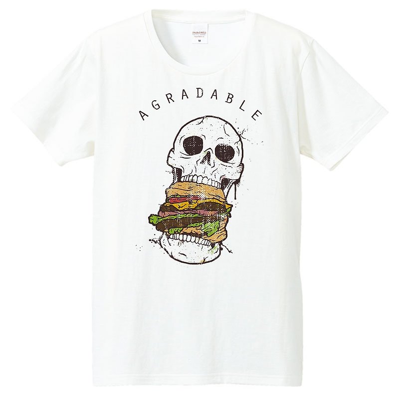 T-shirt / Crazy Burger - T 恤 - 棉．麻 白色
