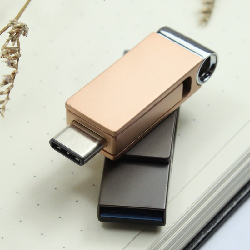 高速雙用OTG隨身碟 - 32GB香檳金 - USB 隨身碟 - 其他金屬 