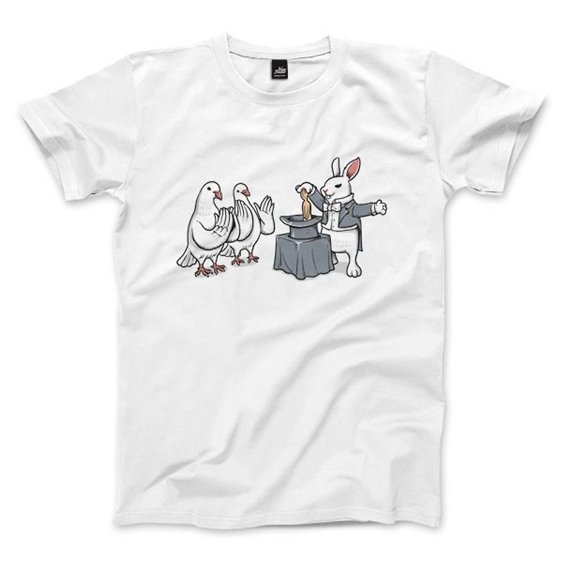 Rabbit's Revenge-White-Unisex T-shirt - เสื้อยืดผู้ชาย - ผ้าฝ้าย/ผ้าลินิน 