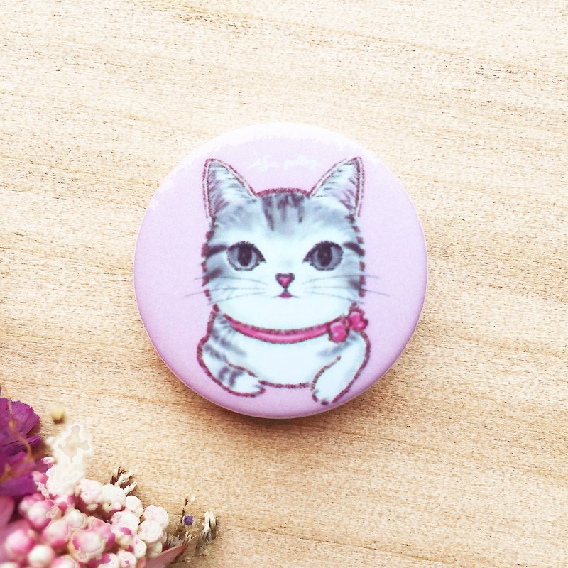 猫コレクションバッジ（3つのスタイル） - バッジ・ピンズ - プラスチック ピンク
