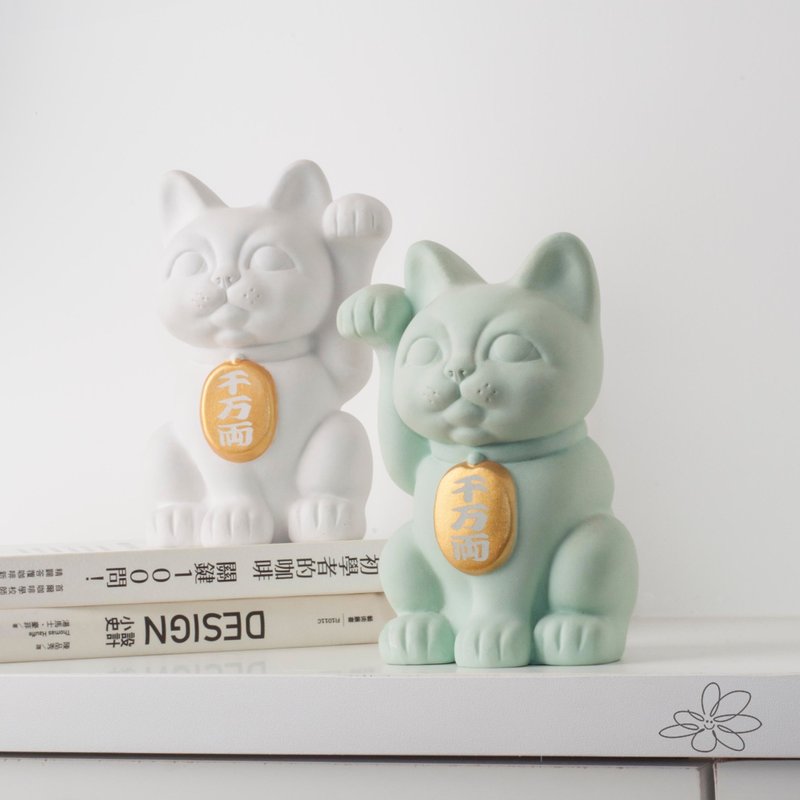 |woohuang | 水泥材質 | 超可愛五吋高( 12.5公分) 彩色招財貓 - 公仔/玩偶 - 水泥 金色