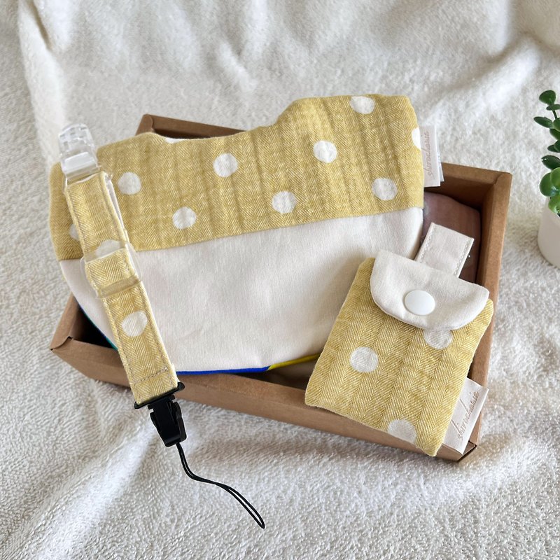 Miyue Gift Box Six-fold Yarn Bib Ping An Talisman Bag Pacifier Clip Double Yarn Stitching - Baby Gift Sets - Cotton & Hemp 
