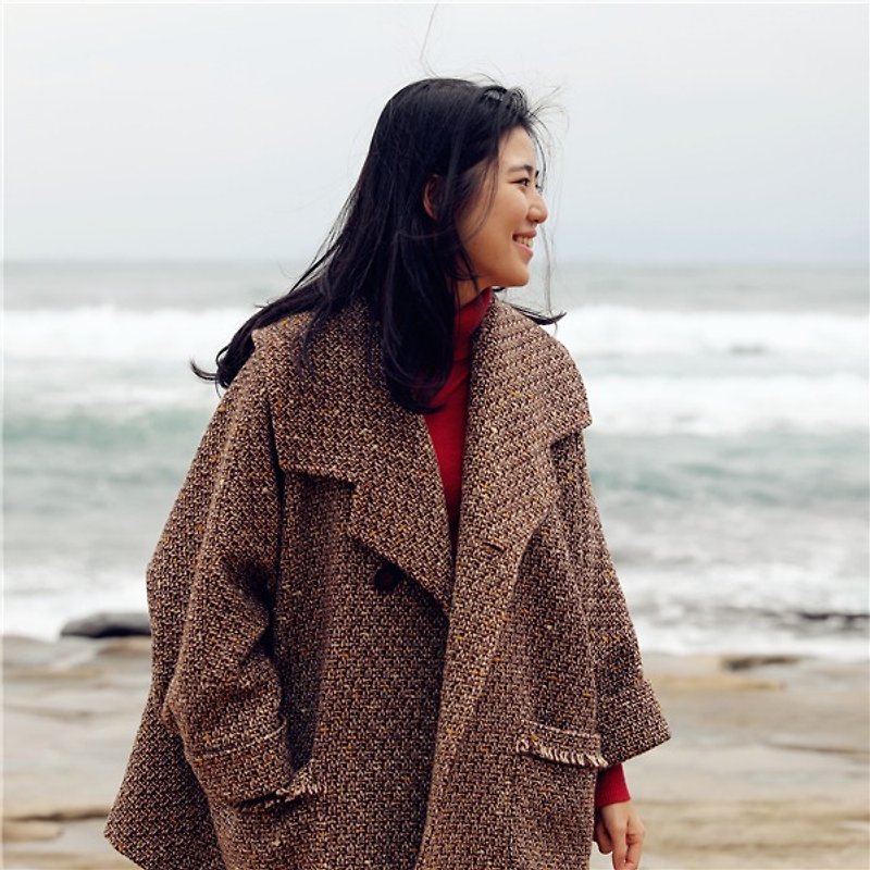 [Tip cloth for the concept of clothing] British original wool coat original design - เสื้อแจ็คเก็ต - ขนแกะ 