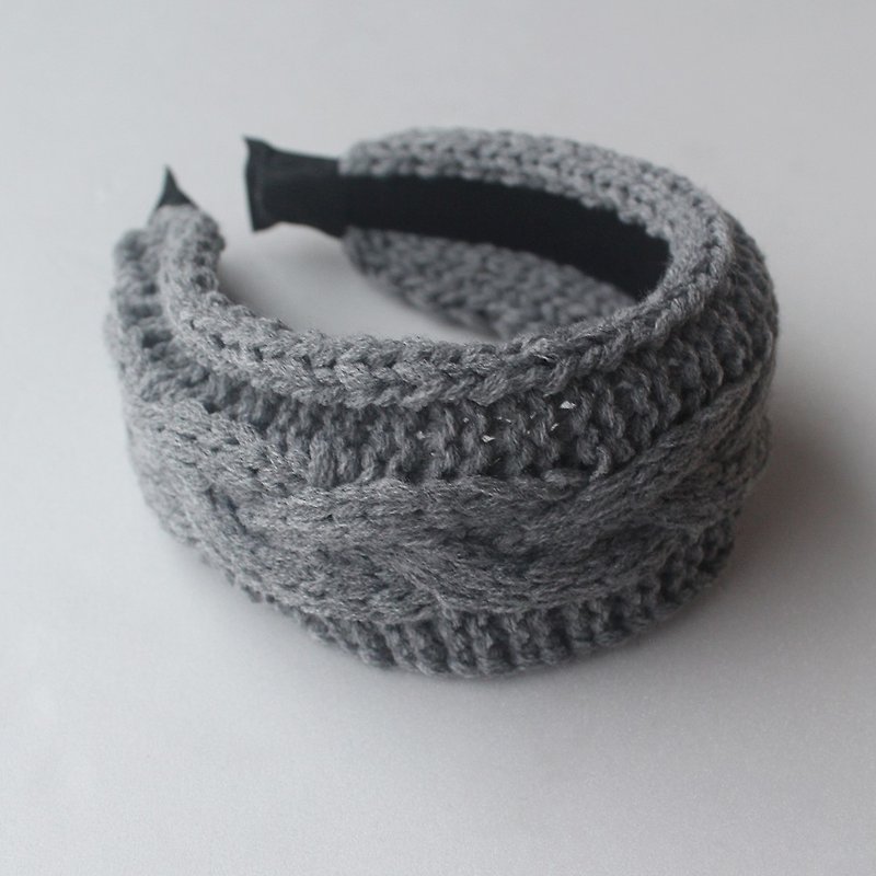 Gray Knitted Headband,Knitting Headband,No SLIP / NO headache / No hard - Headbands - Wool Gray