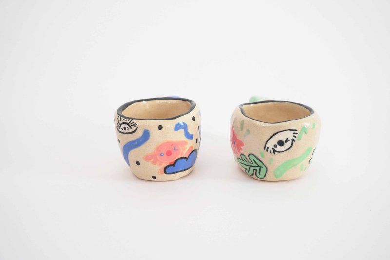 陶藝 手作咖啡杯 馬克杯 - 咖啡杯/馬克杯 - 陶 綠色
