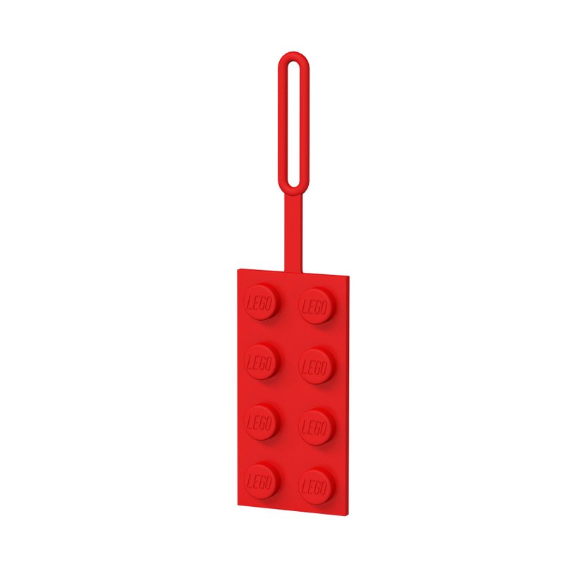 LEGO brick-shaped hangtag-red - ป้ายสัมภาระ - วัสดุอื่นๆ 