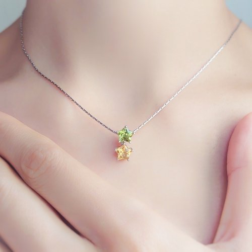 2 猫 ラブラドライト キティ ペンダント ネックレス 天然石 キティー