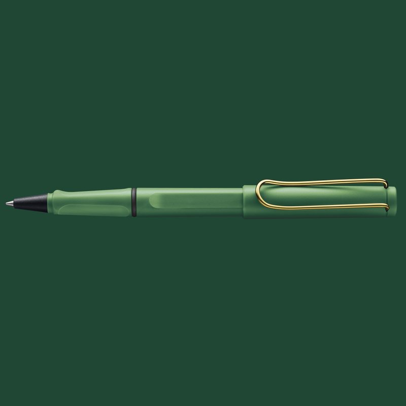 [Lei Engraved Words 2024] LAMY ballpoint pen limited edition exclusive/SAFARI/retro green gold clip - ไส้ปากกาโรลเลอร์บอล - พลาสติก สีเขียว