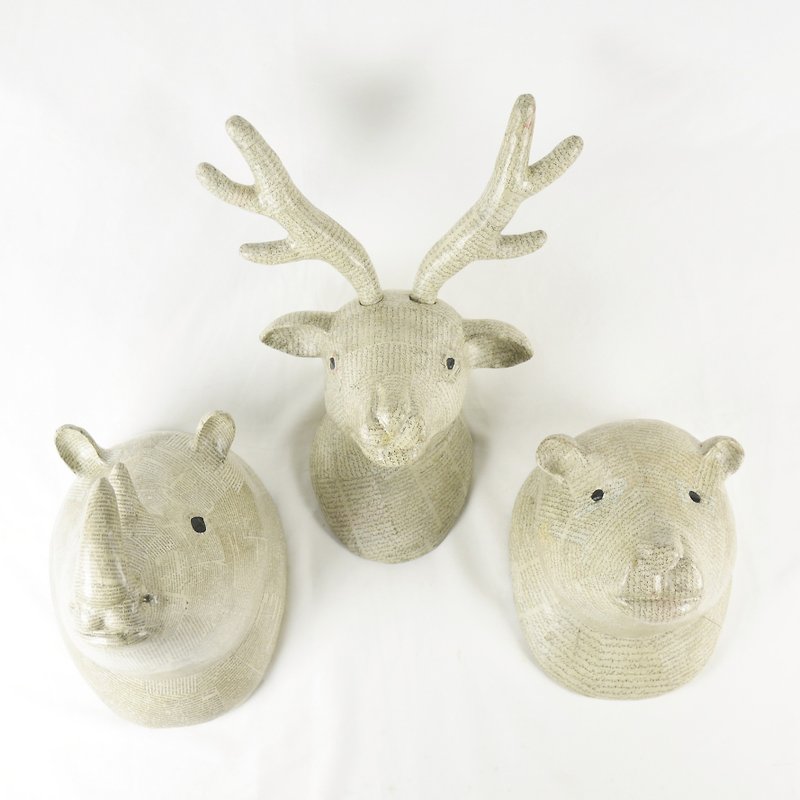 Animals on Paper-Ornaments-Fair Trade - Wall Décor - Paper Gray