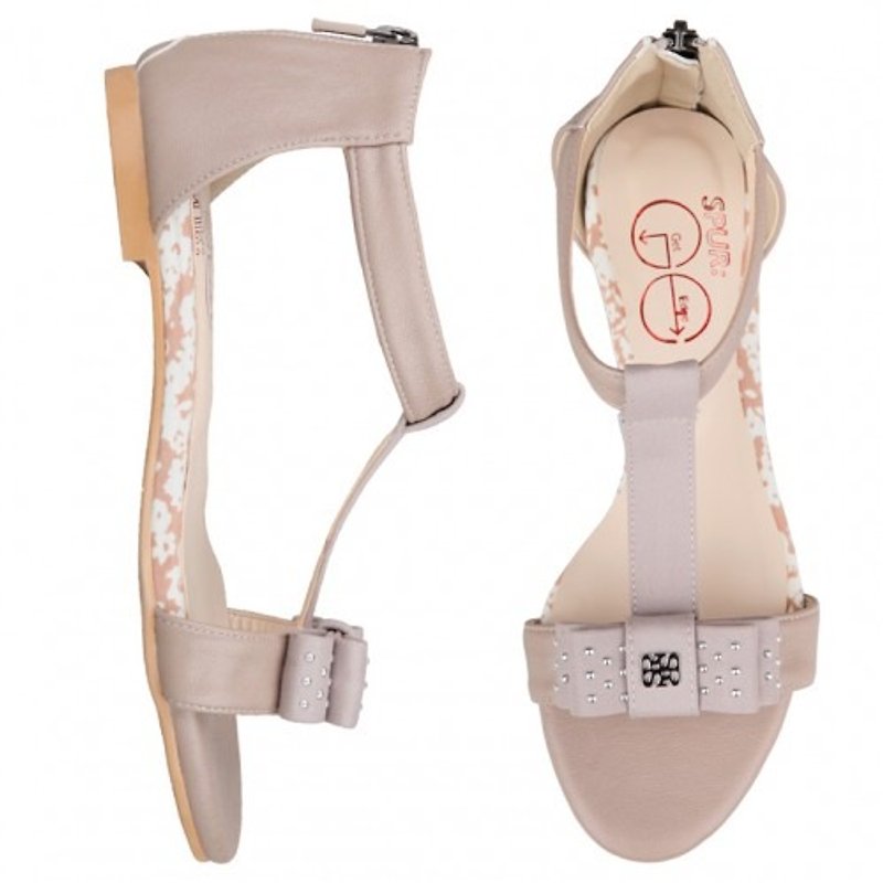 SPUR Bean stud T strap sandals FS7108 BEIGE(Cannot be exchanged) - Women's Casual Shoes - Genuine Leather 