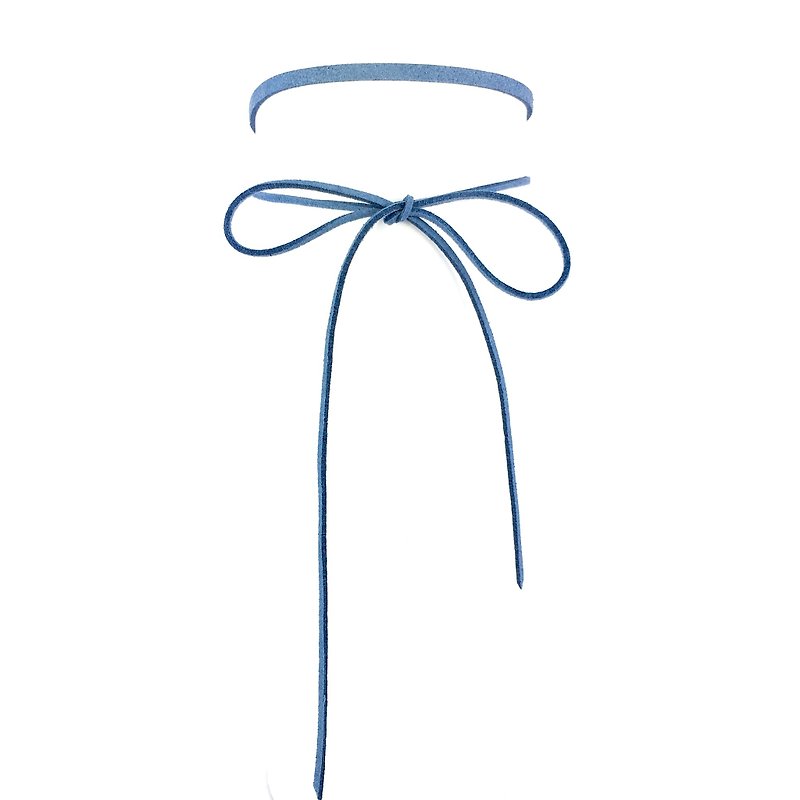 Classic Rope Necklace-Blue Gray - สร้อยคอ - หนังแท้ หลากหลายสี