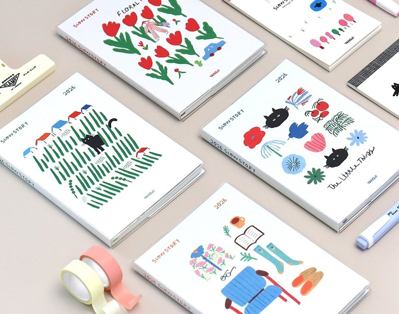 2026 Slow Story Diary (4 cover designs) - 筆記本/手帳 - 紙 白色
