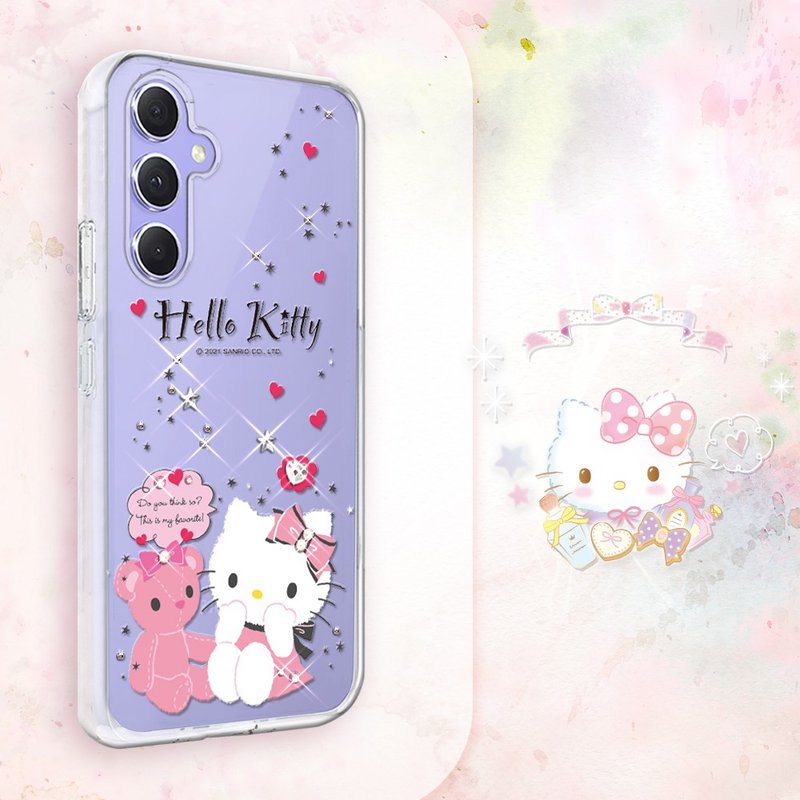 Samsung Galaxy A55/A54/A53/A35 thin and light military-standard anti-fall crystal case-Katie Bear Moji - เคส/ซองมือถือ - วัสดุอื่นๆ หลากหลายสี