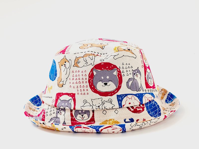 【HiGh MaLi】Classic bucket hat-I love Shiba Inu#gift#是什么意思#Japanese style - หมวก - ผ้าฝ้าย/ผ้าลินิน หลากหลายสี