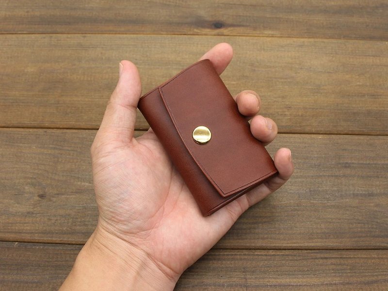 Personalized Minimalist Leather Wallet Card Holder, Slim Card Wallet,Minimal Sma - Wallets - Genuine Leather 