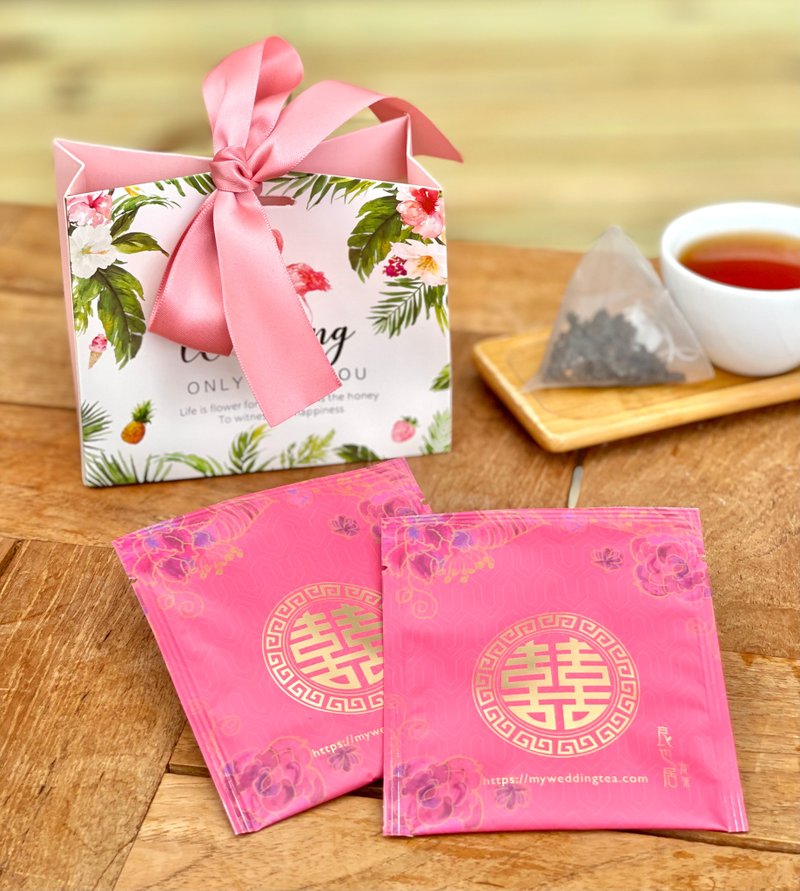 Pink Crane Ribbon Boutique Box-囍 Tea Bag*2/ Wedding Gift-Ryoya Jushi Tea - Tea - Fresh Ingredients 