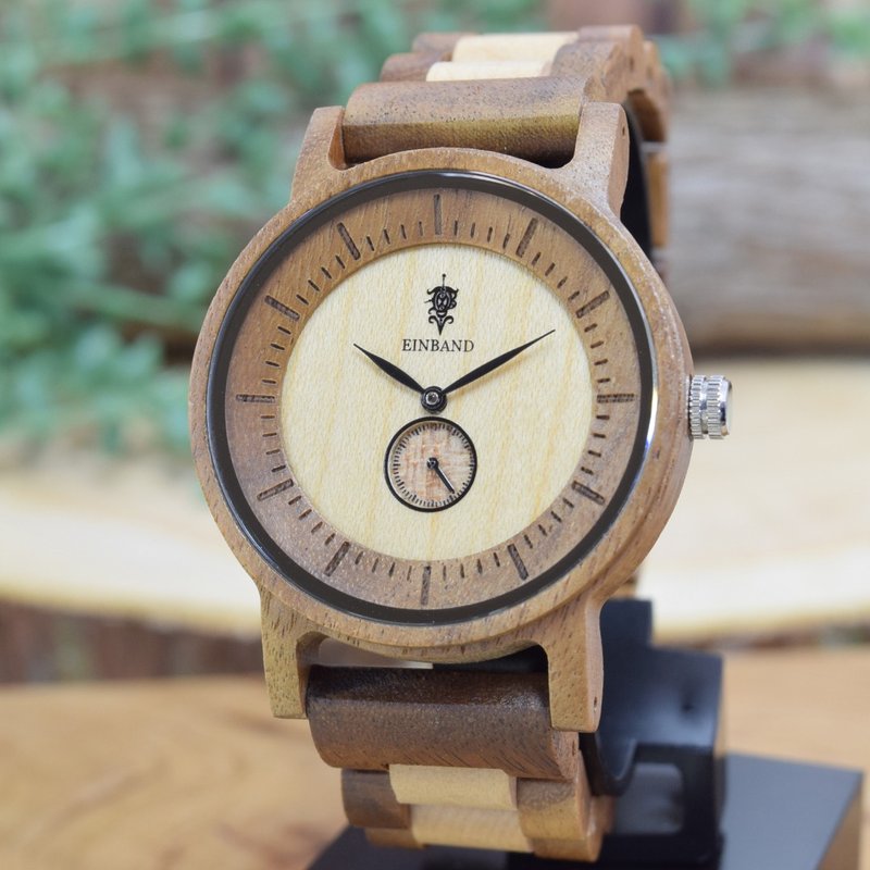 EINBAND Mond Acacia & Maplewood 40mm Wooden Watch - 對錶/情侶錶 - 木頭 咖啡色