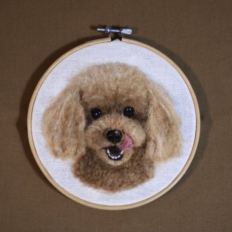 Pet Realistic Wool Felt Painting Ornament - Customized Dog - พวงกุญแจ - ขนแกะ 