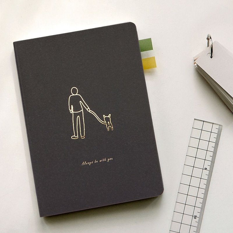 Dailylike Easy Notebook Blank Notebook - 03 With You, E2D49092 - สมุดบันทึก/สมุดปฏิทิน - กระดาษ สีดำ