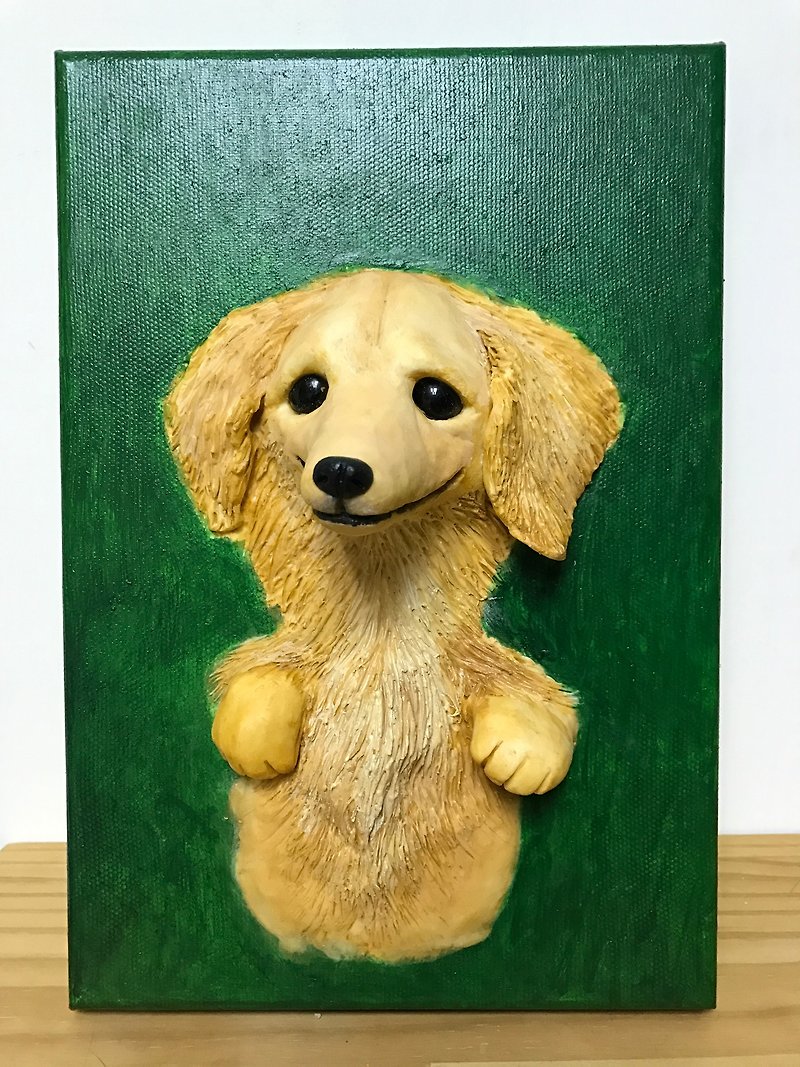 ゼブラと犬のオリジナルペット立体ポートレートペインティング50x60cmシングルドールカスタムメイド猫人形犬人形カスタマイズカスタムペインティング - 似顔絵 - 紙 