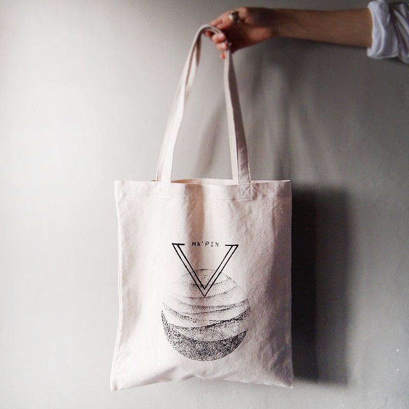 Illustration Series Deep Sea - Canvas Handprint Tote Single Back - Messenger Bags & Sling Bags - Cotton & Hemp Gray