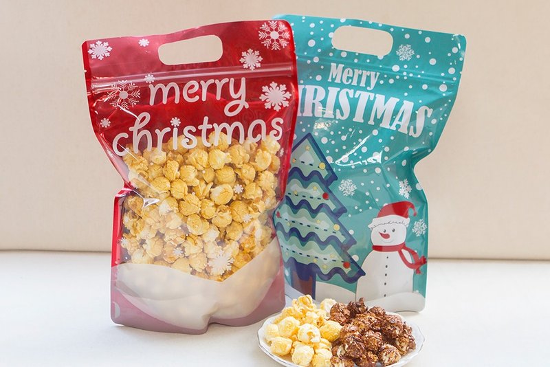 聖誕節禮物 耶誕爆米花 200g 手提夾鏈袋裝 (兩種口味可挑) 零食 - 手工餅乾 - 新鮮食材 多色