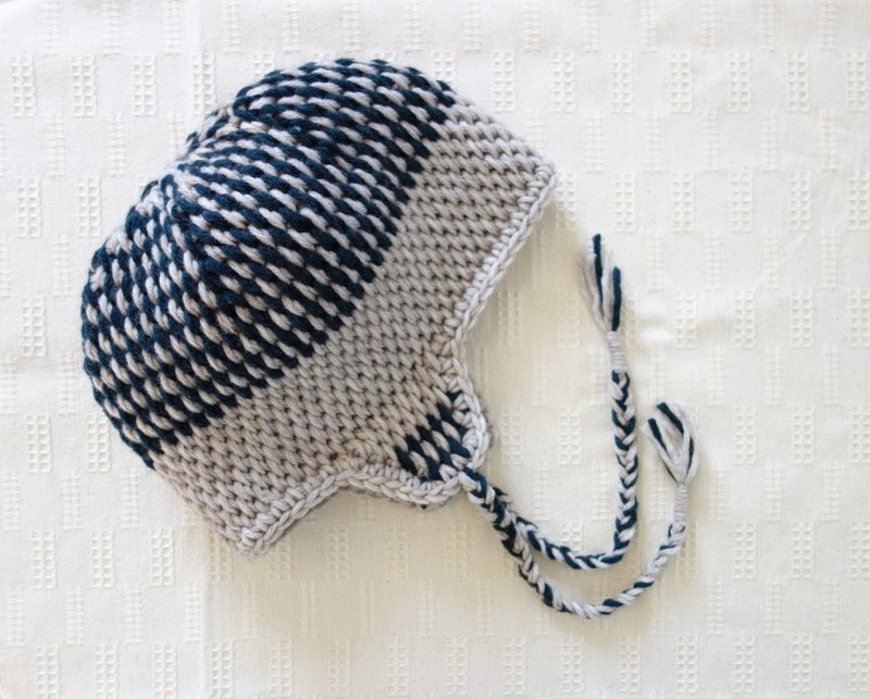 knit hat / earmuffs / right brown × green / yuoworks - 帽子 - 其他材質 綠色
