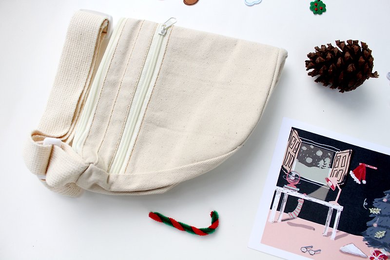 Belt bag with Special box gift - Messenger Bags & Sling Bags - Cotton & Hemp White
