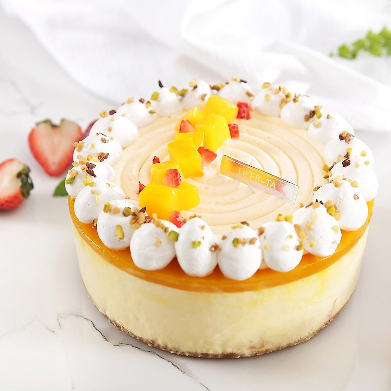 【LeFRUTA朗芙】盛夏時光/芒果乳酪 6吋 - 蛋糕/甜點 - 新鮮食材 黃色