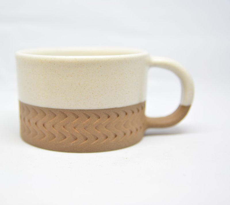 Bamboo Wrapped Mouth Cup _ White _ Fair Trade - Mugs - Pottery White