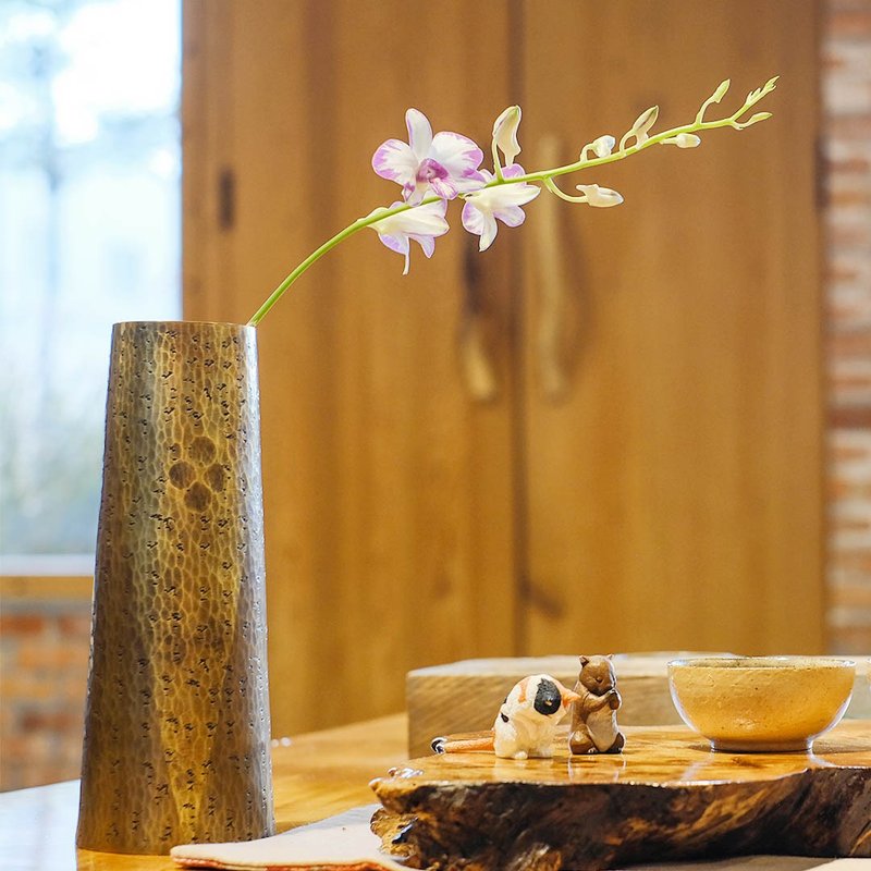 日本古美術 【玉川堂】鎚起銅器 花入 花器 花瓶 - 花瓶/花器 - 銅/黃銅 