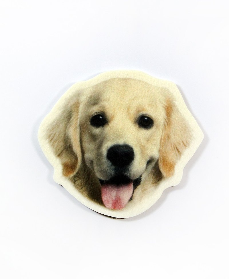 日本Magnets可愛動物造型小杯墊(黃金獵犬)-現貨 - 杯墊 - 棉．麻 白色