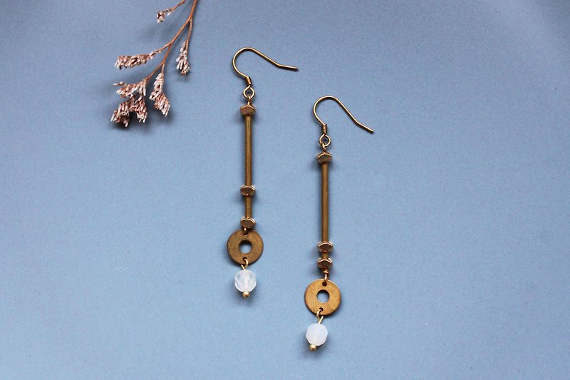 deep pool - earring  clip-on earring - Earrings & Clip-ons - Copper & Brass White