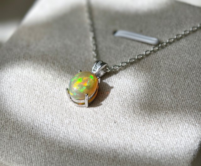 天然オパールペンダント S925純銀 高級ジュエリー 天然オパールペンダント S925純銀 高級ジュエリー