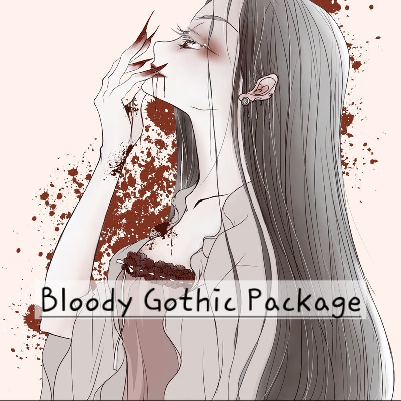 Bloody Gothic Package sticker - 紙膠帶/和紙/PET - 紙 白色
