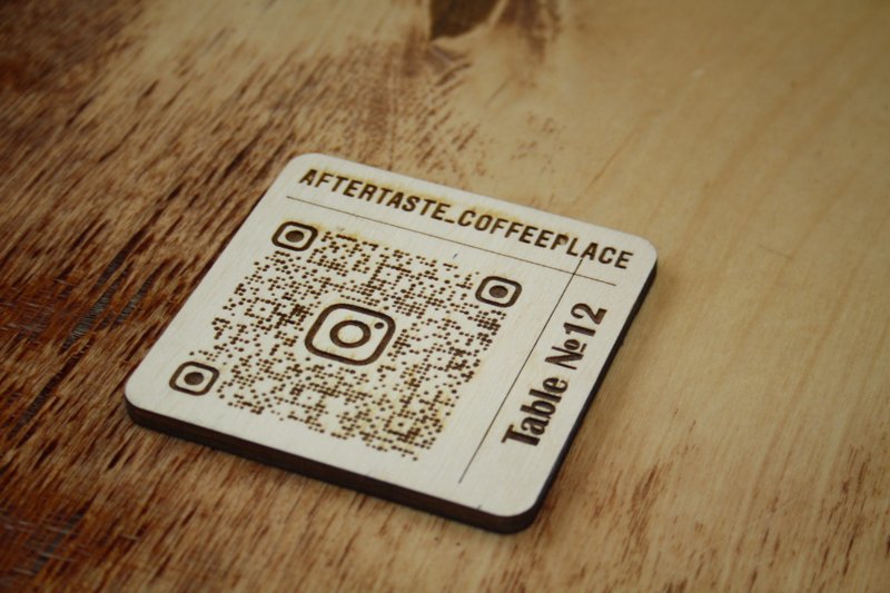 QR Code Menu Sign, Wooden Qr Code, Bar menu sign, Custom Made QR Code Menu Sign - 杯墊 - 木頭 