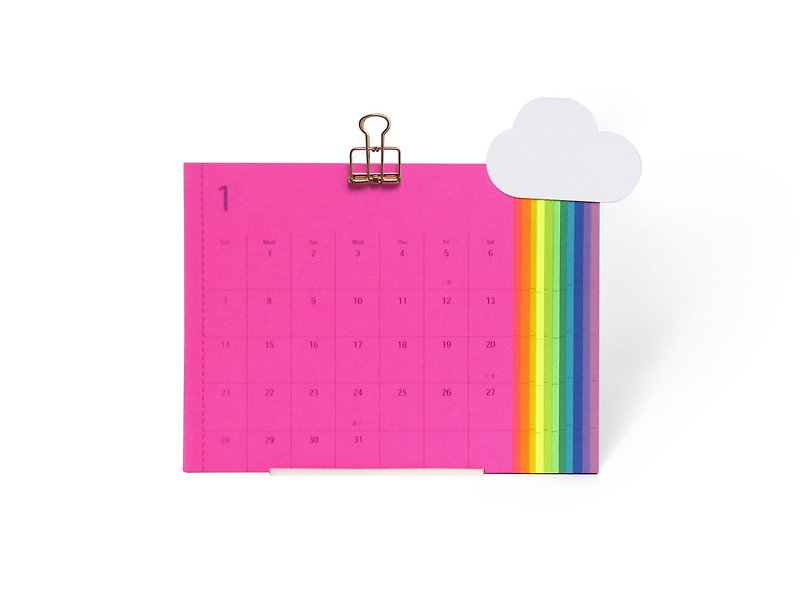 Harvest Rainbow 2020 Mini Desk Calendar With Stand - 6 x 5  Colorful Planner - Calendars - Paper Multicolor