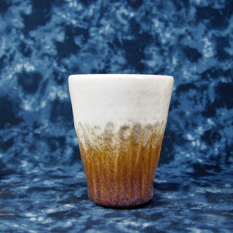 Starry purple white glaze beer mug, coffee cup, teacup, cup, styling cup - capacity about 220ml - แก้วมัค/แก้วกาแฟ - ดินเผา หลากหลายสี