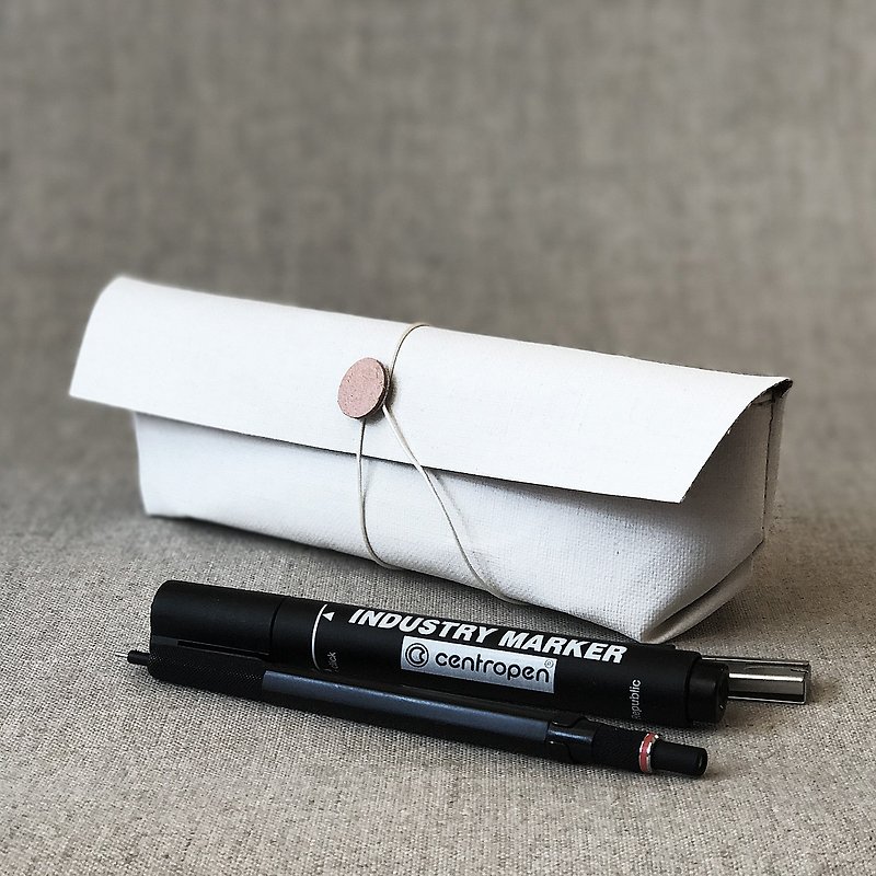 Pen Case - กล่องดินสอ/ถุงดินสอ - ผ้าฝ้าย/ผ้าลินิน ขาว