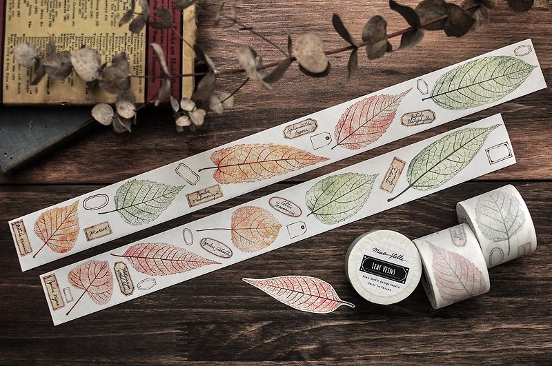 Leaf Veins Masking Tape (Color) - Collage / 4cm- Release paper