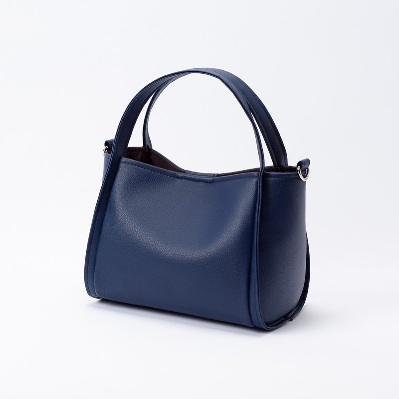 Duoduo Crossbody Handbag-Navy Blue - Messenger Bags & Sling Bags - Faux Leather Blue