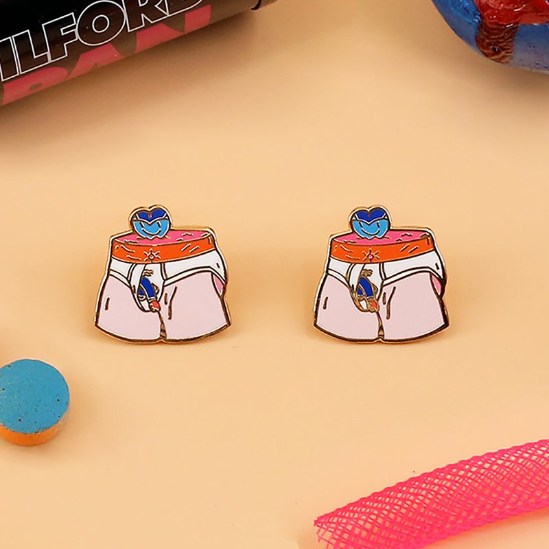 三時七有SENSECUE 雙生系列 原創設計藝術潮流配飾耳釘 原質 - 耳環/耳夾/耳骨夾 - 其他金屬 