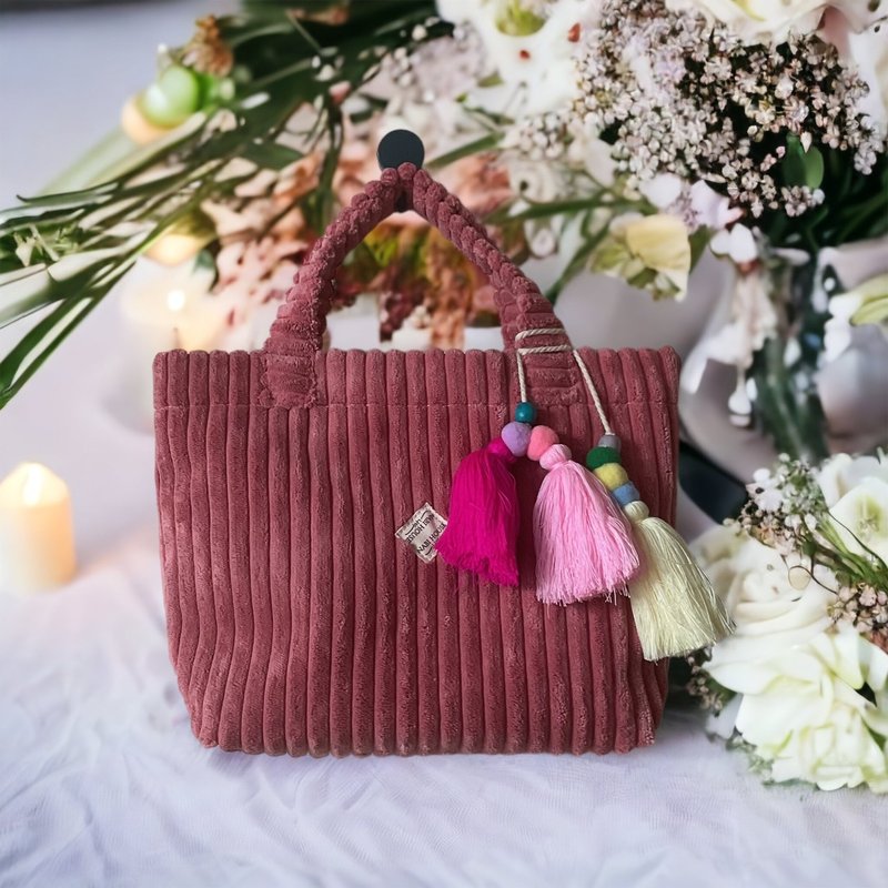 Carrying bag - 手提包/手提袋 - 棉．麻 粉紅色