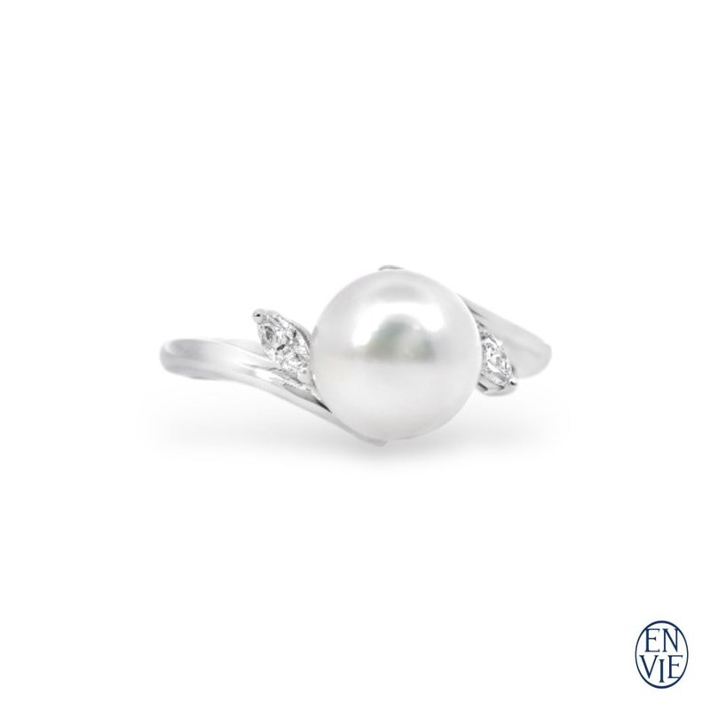 頂級鉑金 AKOYA珍珠戒指 Platinum Pearl Diamond Ring - 戒指 - 貴金屬 