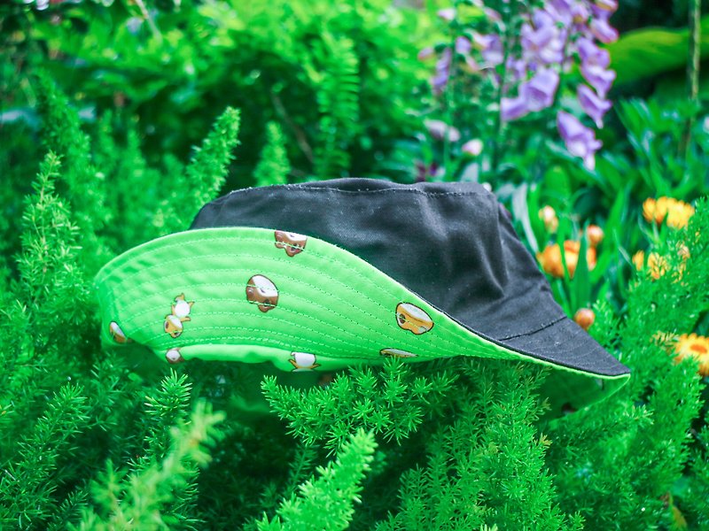 牛油果配色雙面漁夫帽 - 帽子 - 聚酯纖維 綠色