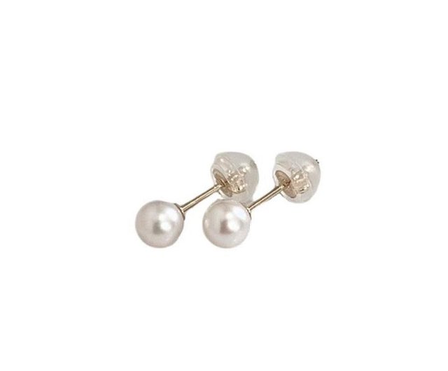 一粒パールピアス 4.5-5mm ベビーパール プラチナ K18YG K10YG