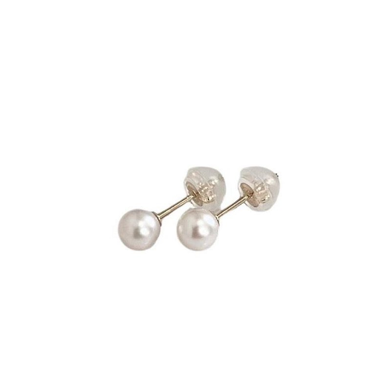 Akoya Pearl Stud earrings 4.5-5mm Platinum K18YG K10YG K10PG Made in Japan - Earrings & Clip-ons - Pearl White